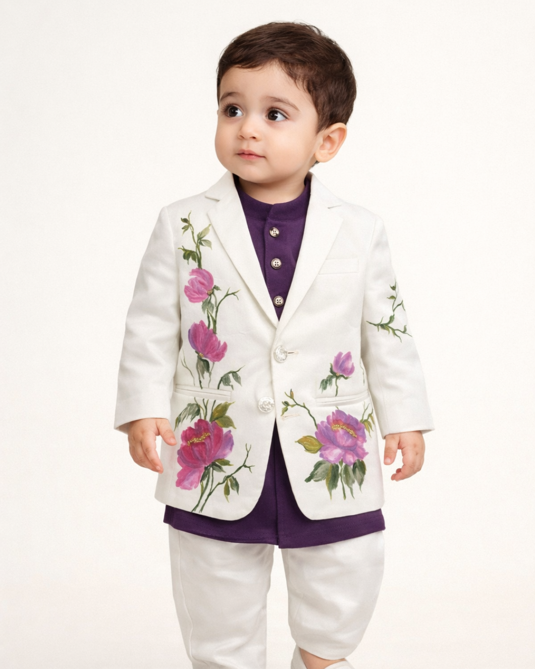 Handpainted Off White Blazer Shirt