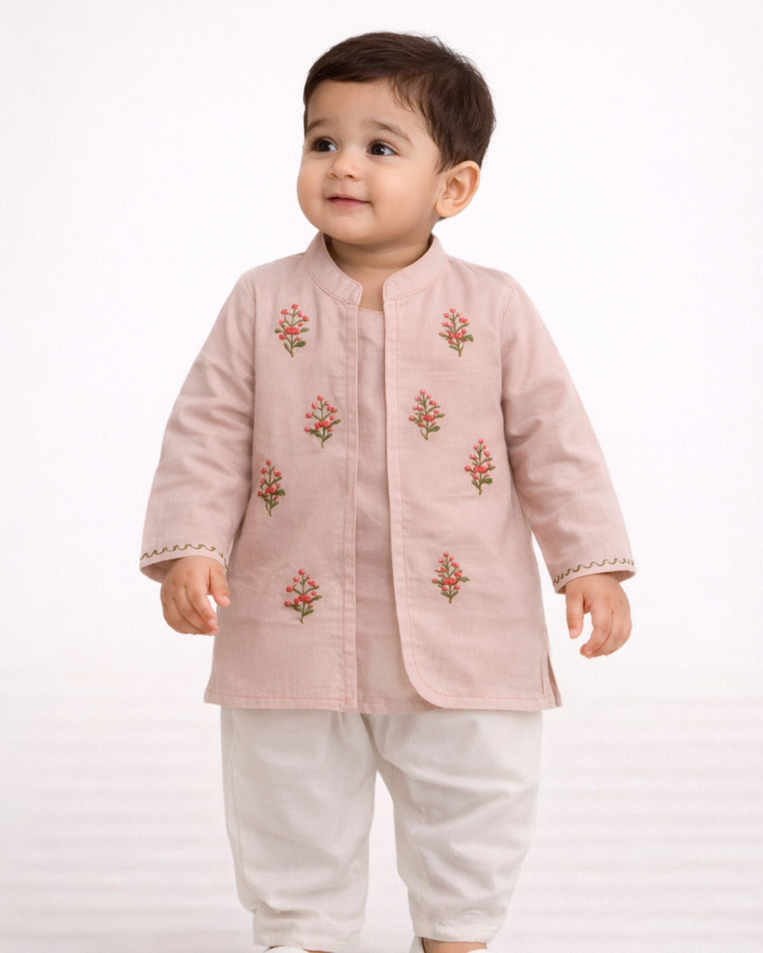 Handpainted Floral Kurta Pajama Set