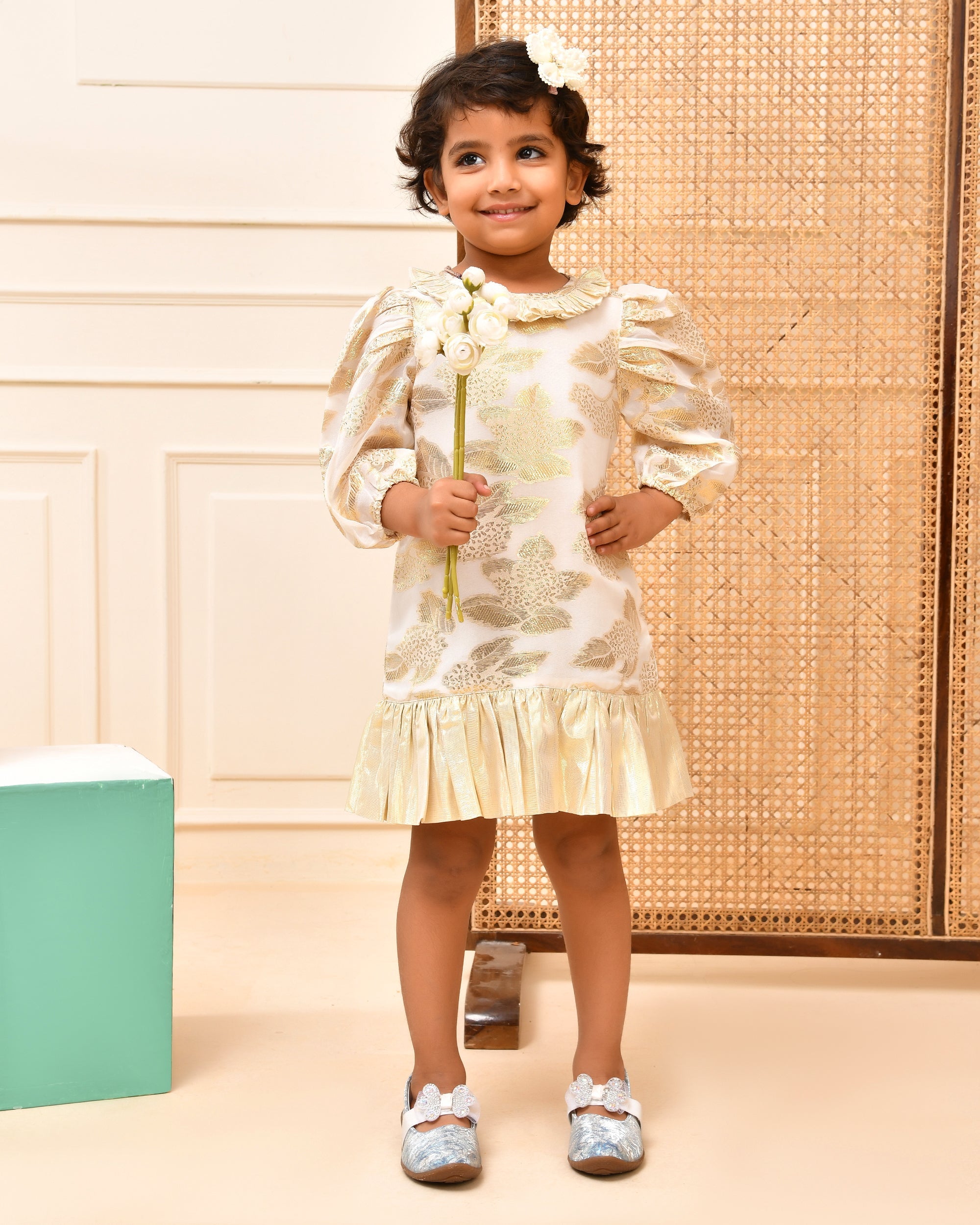 Cream and Gold Dress