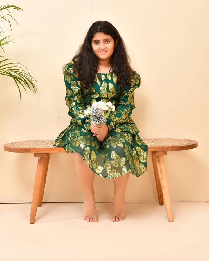 Golden Green Party Dress