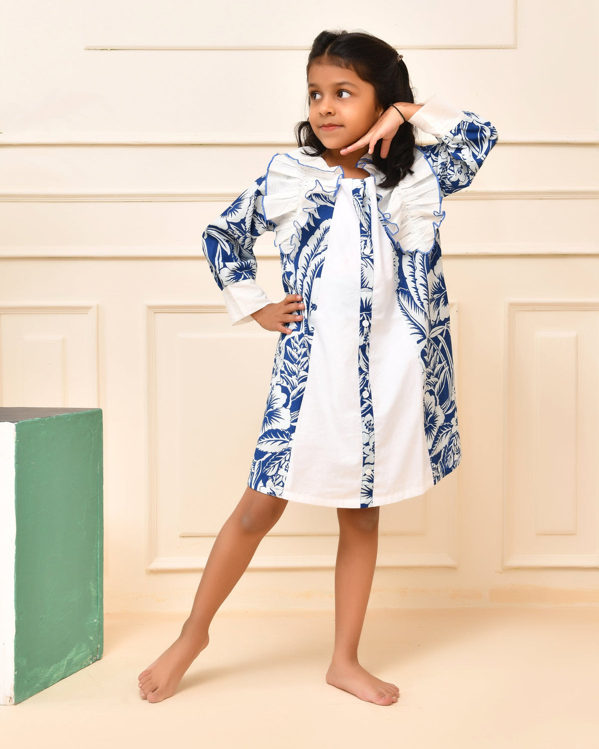 Shoulder Frill A- Line Dress