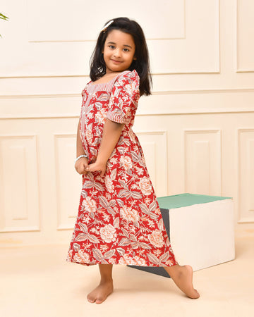 Maroon Floral Dress