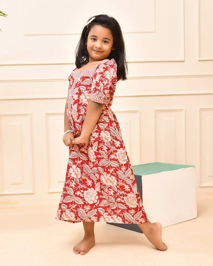 Maroon Floral Dress