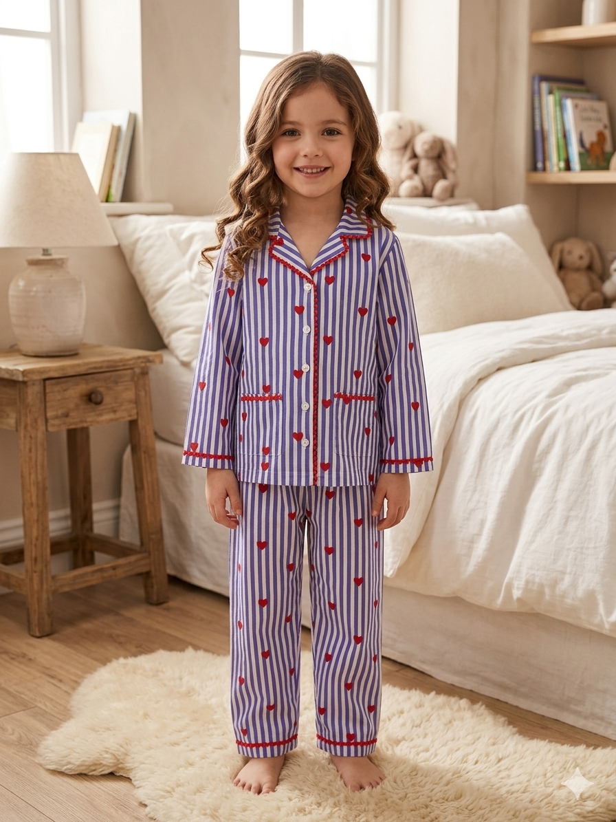Red Heart Night Suit